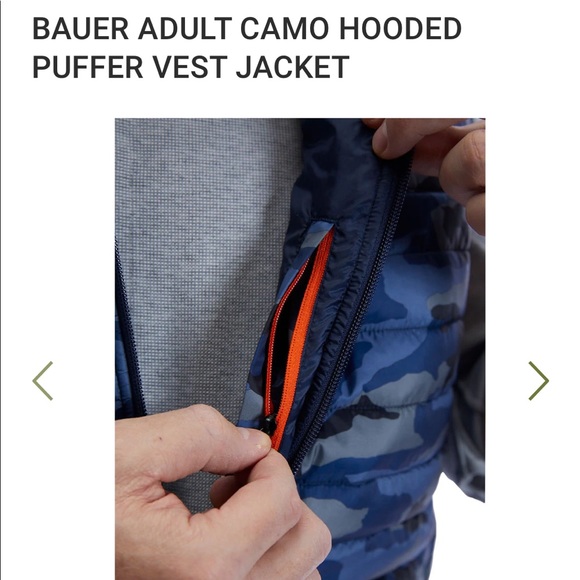 BAUER FIRST LINE COLLECTION HOODED PUFFER VEST - SIZE SMALL - Picture 4 of 6